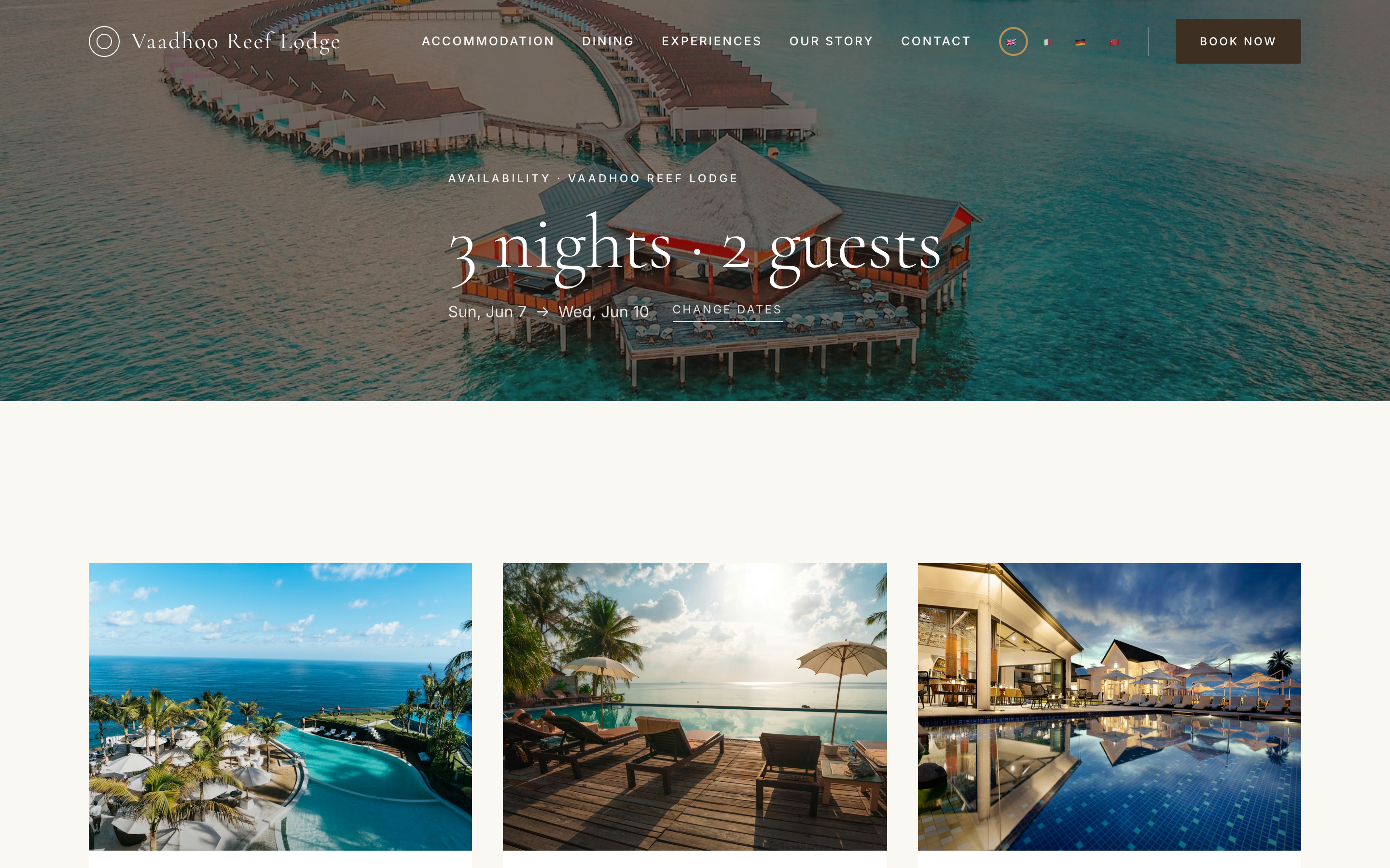 Property booking site — rooms