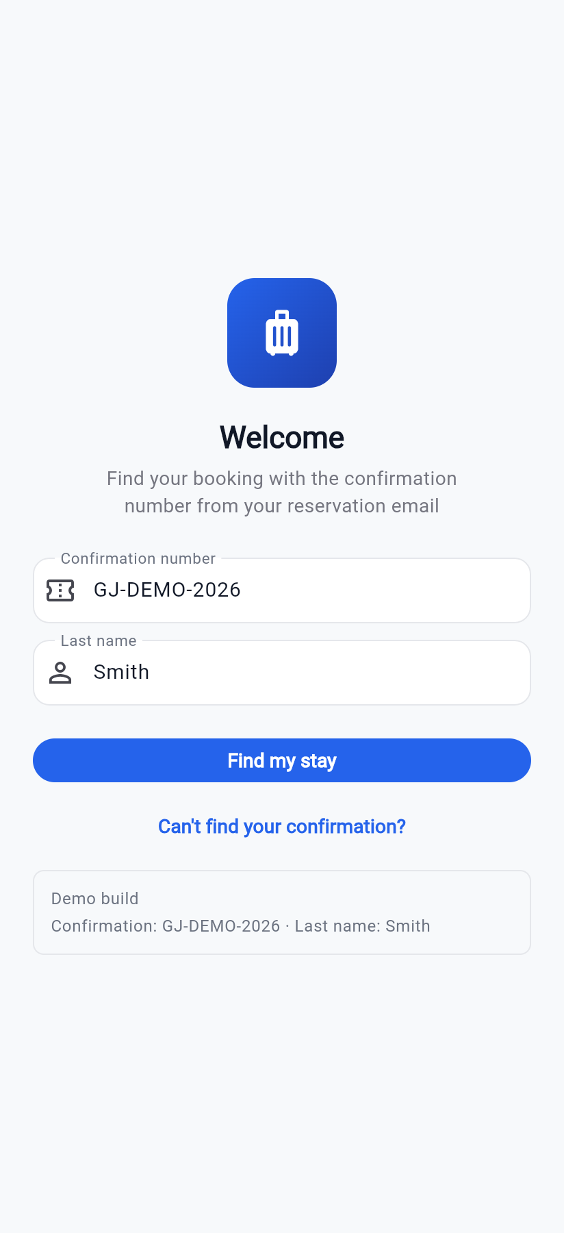 Guest app — welcome
